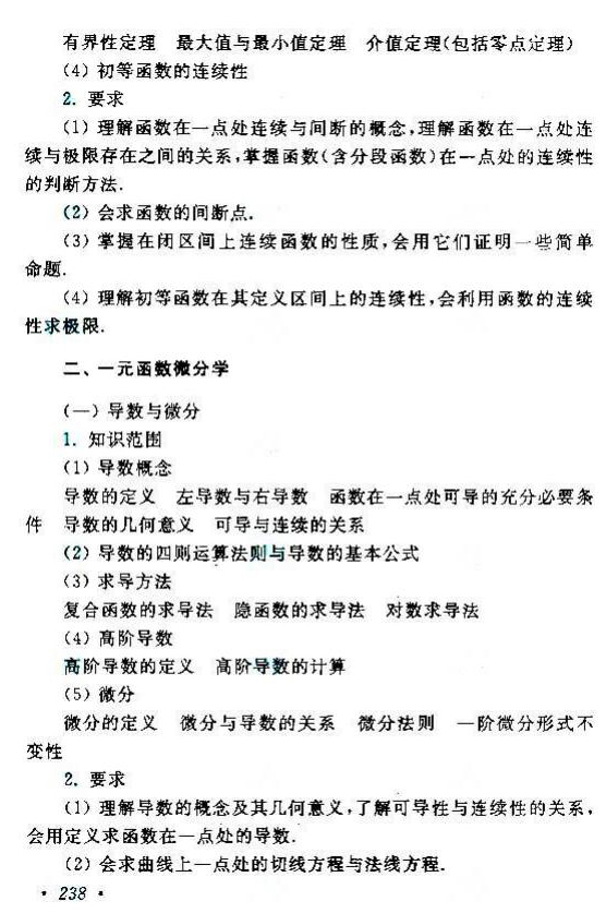 2020年湖南成人高考專升本《數(shù)學(xué)（二）》考試大綱