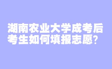 湖南農(nóng)業(yè)大學(xué)成考后考生如何填報(bào)志愿?